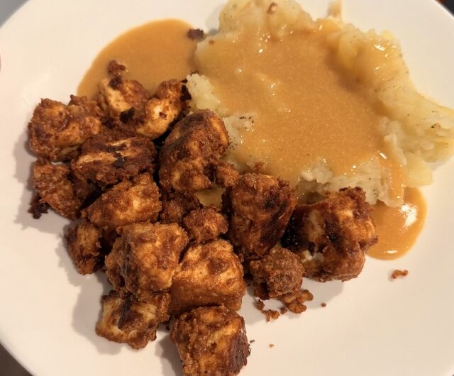 Almond Butter Crusted Tofu